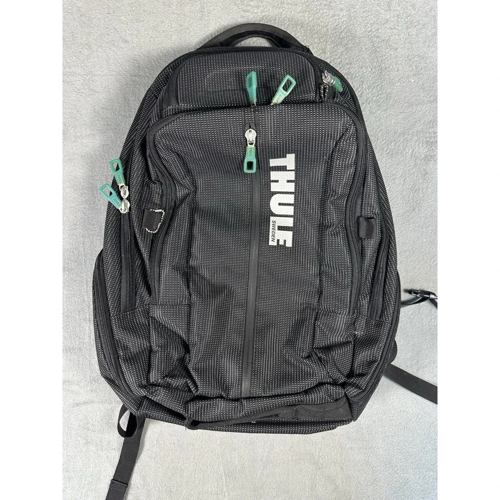 Thule Crossover Black Laptop Backpack Travel Tech Bag Organizer EUC